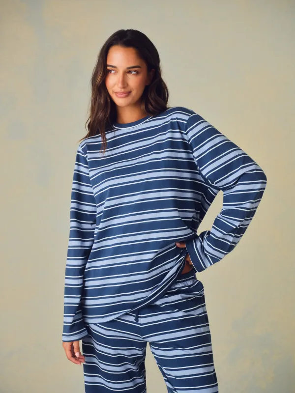 CLASSIC COTTON DAILY STRIPE LONG SLEEVE - HAMMOCK made by SETactive