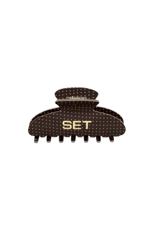 SET POLKA DOT CLAW CLIP - FRECKLE (BROWN) made by SETactive