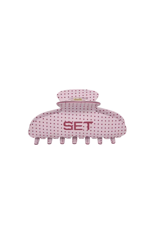 SET POLKA DOT CLAW CLIP - SPECKLE (PINK) made by SETactive