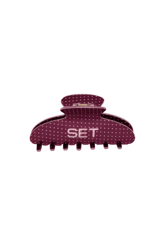 SET POLKA DOT CLAW CLIP - SPECKLE (MAUVE) made by SETactive