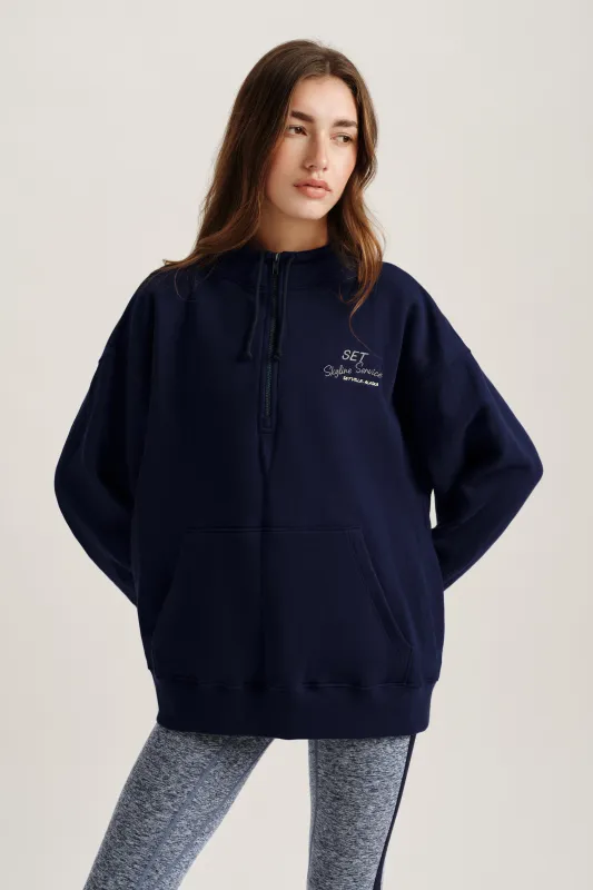 MIDWEIGHT SWEATS STAPLE VINTAGE QUARTER ZIP - TETHER made by SETactive