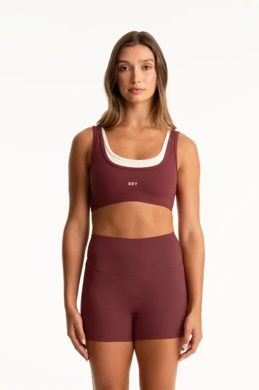 BREATHE 1.0 PARKE LAYER SCOOP BRA - RHUBARB made by SETactive