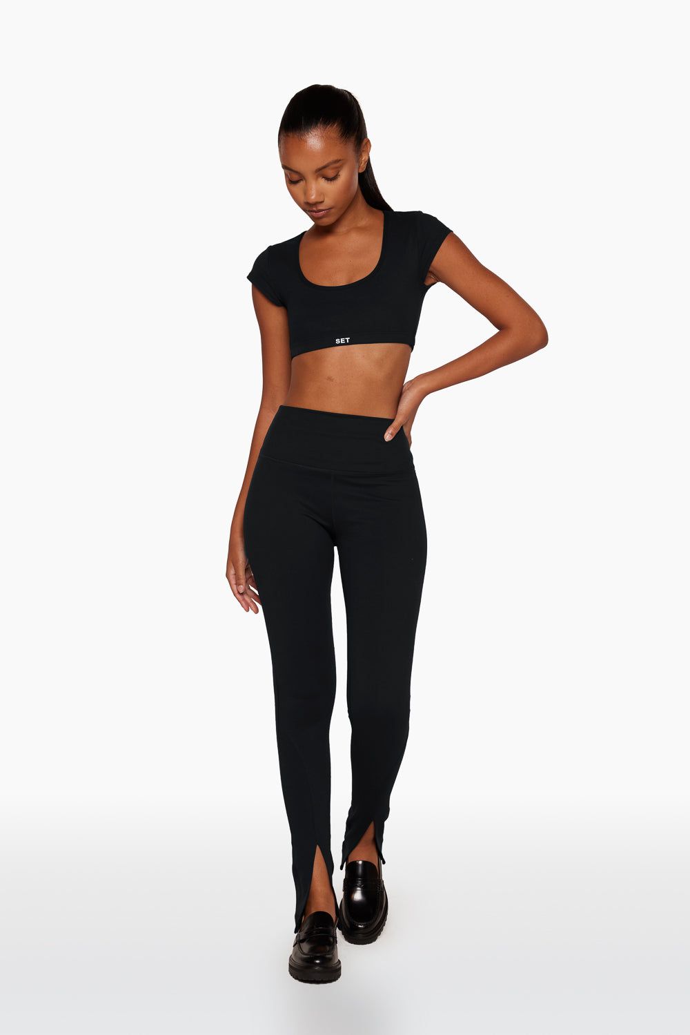 LUXFORM® FRONT SLIT LEGGINGS - ONYX sold by SETactive product image thumbnail 2