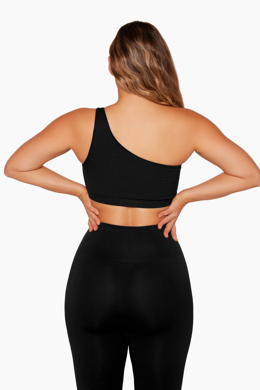 SCULPTFLEX® RIBBED ONE SHOULDER BRA - ONYX sold by SETactive product image thumbnail 3