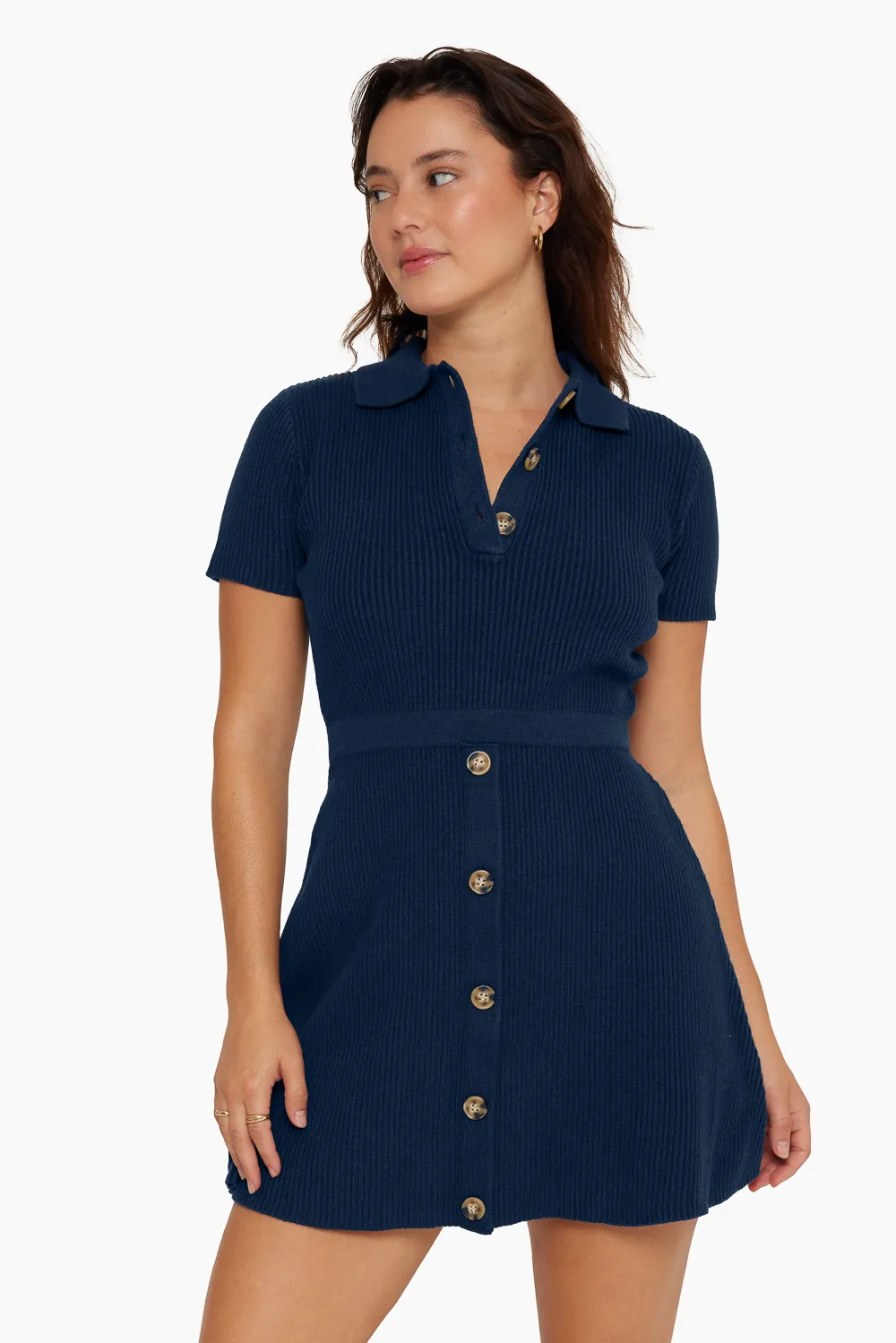 RIB KNIT POLO KNIT DRESS - EMPIRE sold by SETactive product image thumbnail 4