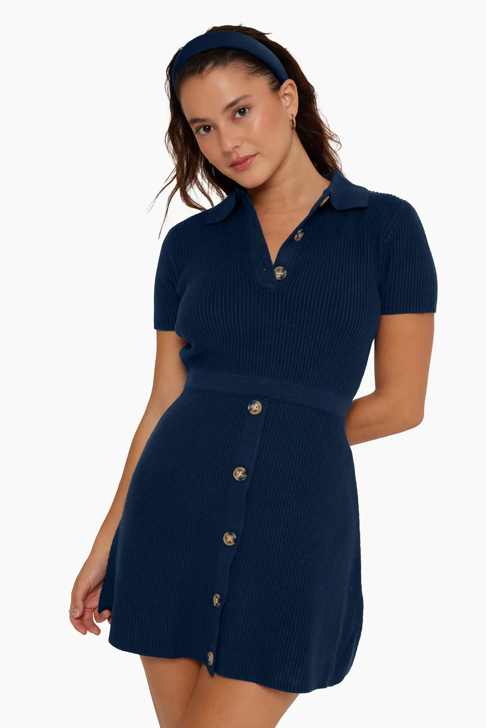 RIB KNIT POLO KNIT DRESS - EMPIRE sold by SETactive