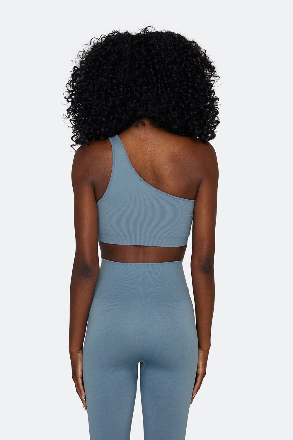 SCULPTFLEX® RIBBED ONE SHOULDER BRA - BLUE JEAN sold by SETactive product image thumbnail 2