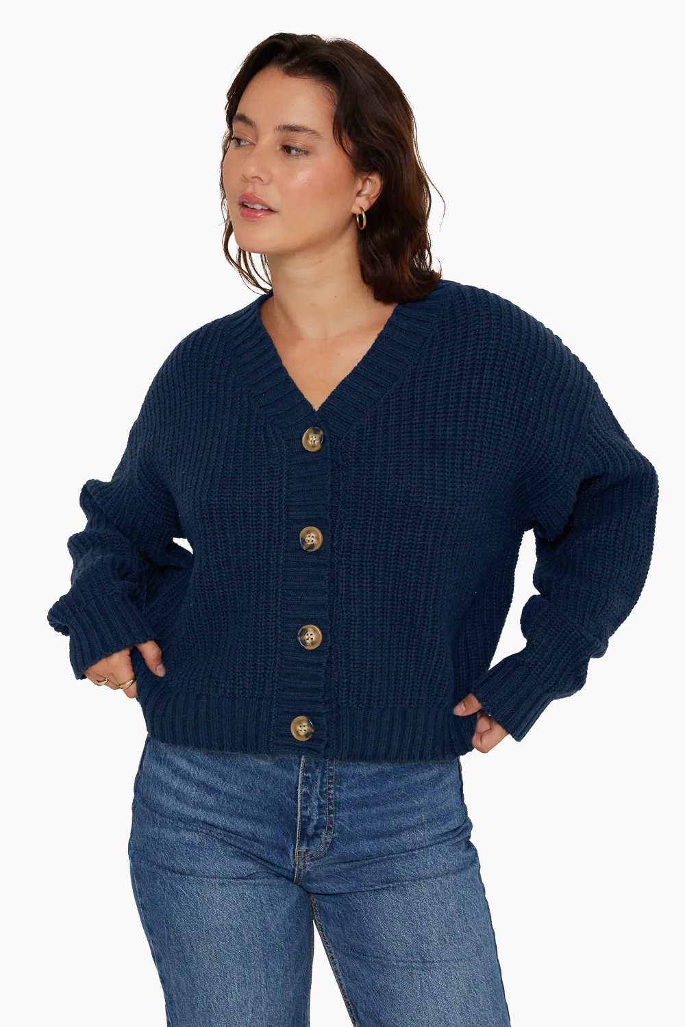 CHUNKY RIB KNIT BOXY CARDIGAN - EMPIRE sold by SETactive product image thumbnail 3