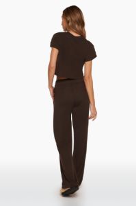 RIBBED WIDE LEG PANTS - ESPRESSO sold by SETactive