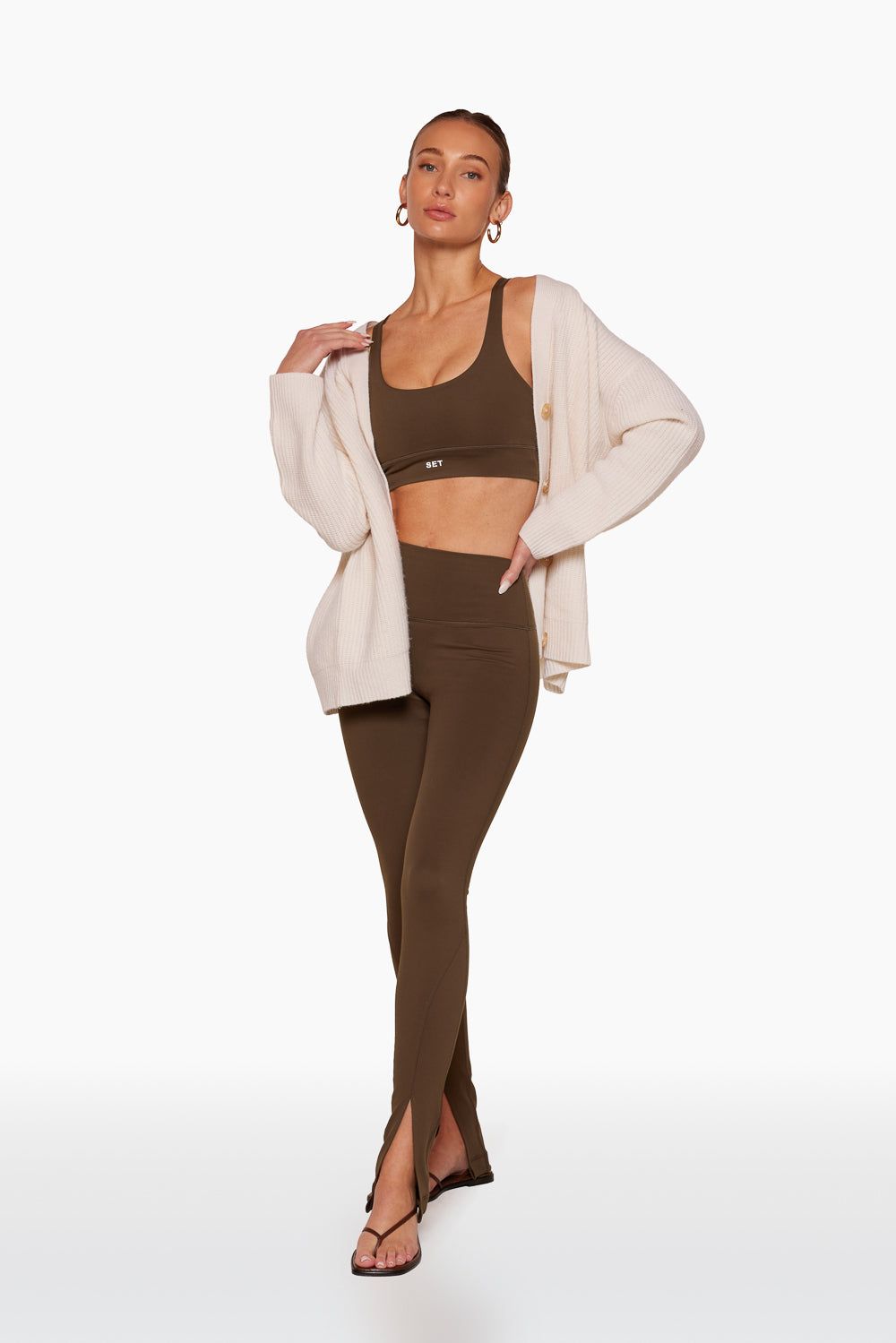 LUXFORM® FRONT SLIT LEGGINGS - CAPPUCCINO sold by SETactive product image thumbnail 5