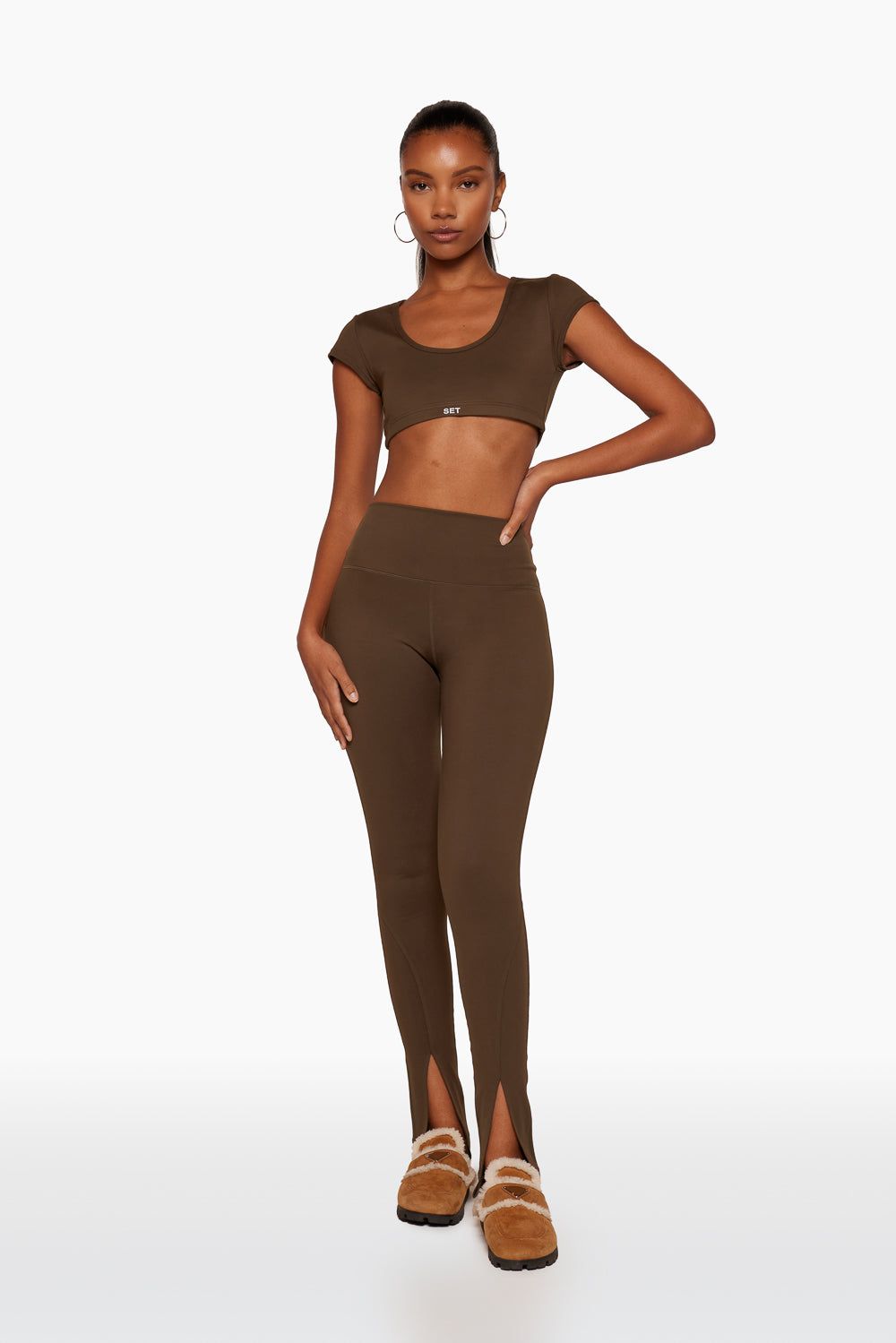 LUXFORM® FRONT SLIT LEGGINGS - CAPPUCCINO sold by SETactive product image thumbnail 2