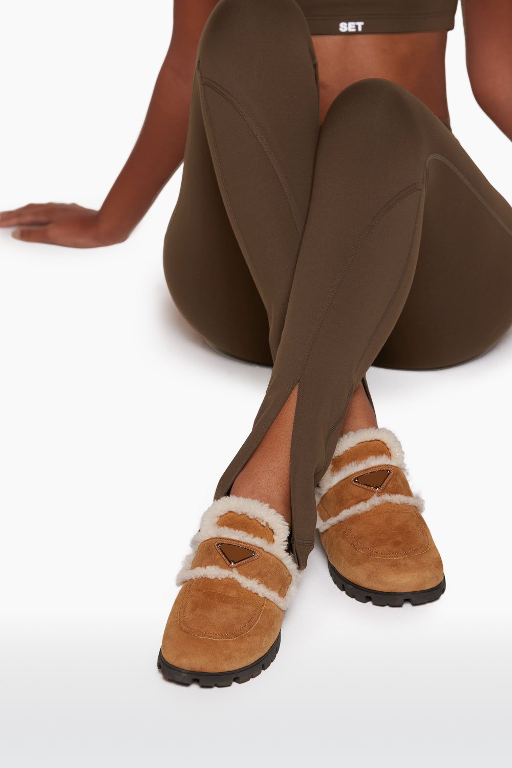 LUXFORM® FRONT SLIT LEGGINGS - CAPPUCCINO sold by SETactive product image thumbnail 4