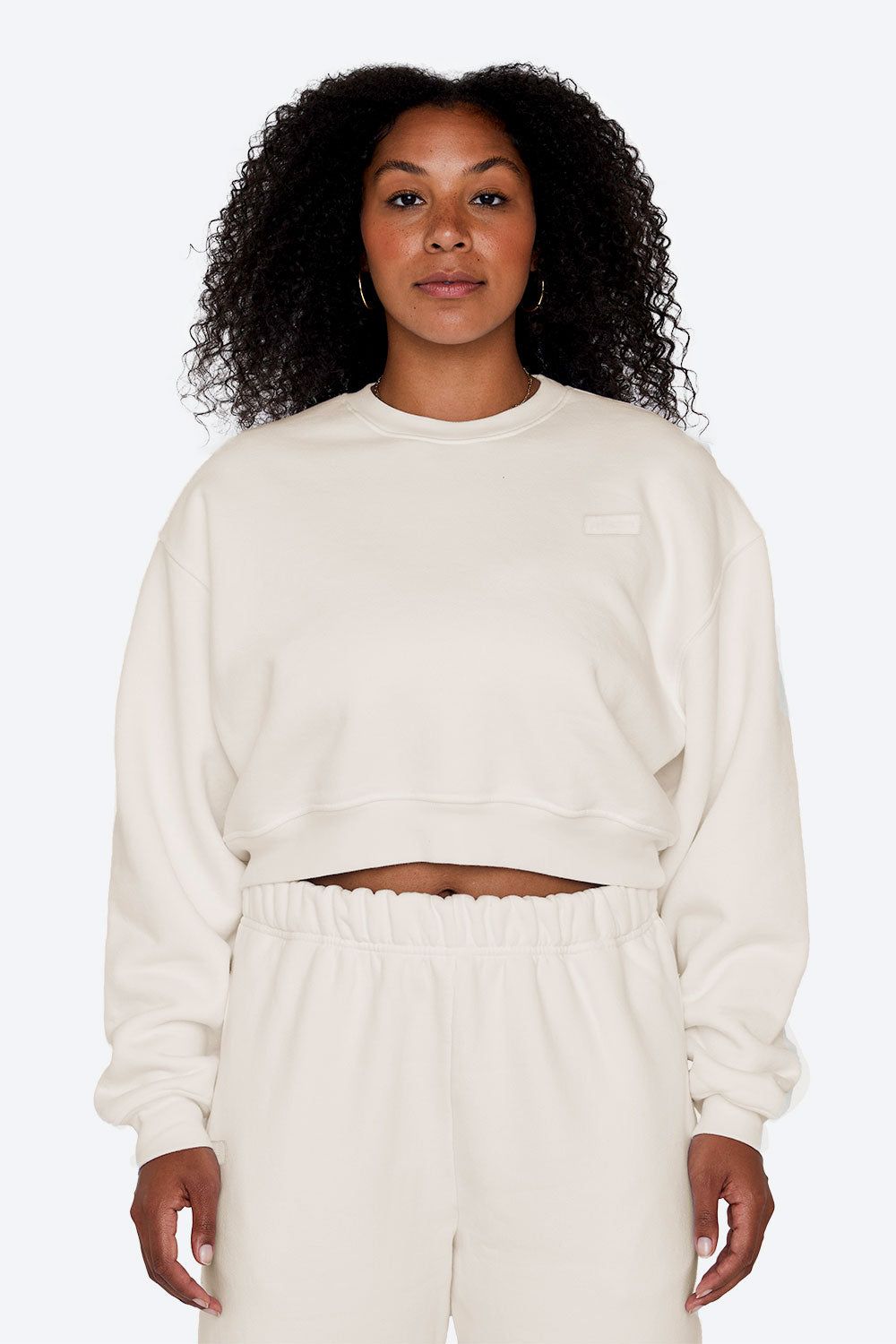 CROPPED CREWNECK - BLANC sold by SETactive