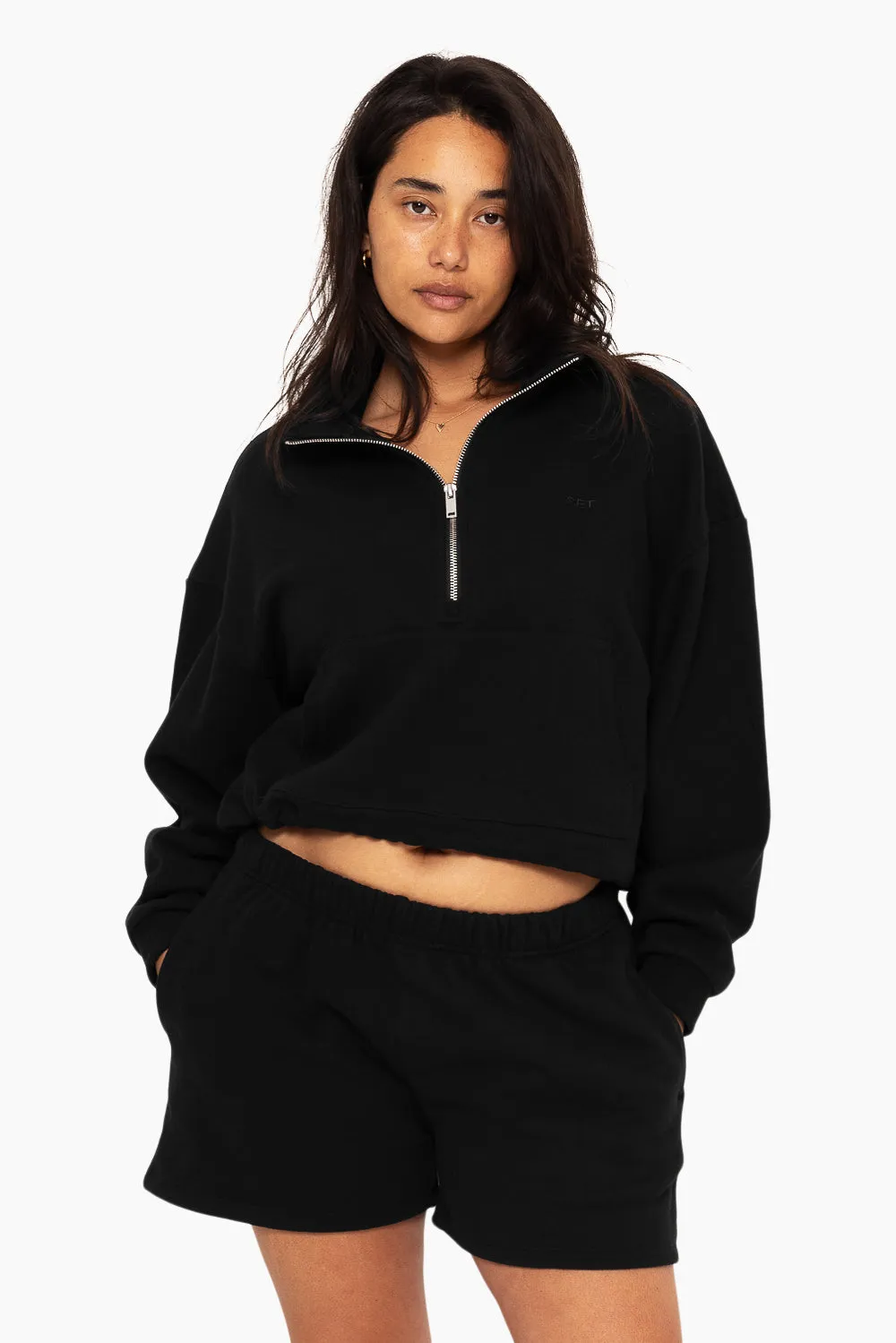 HEAVYWEIGHT SWEATS HALF ZIP - ONYX sold by SETactive product image thumbnail 4