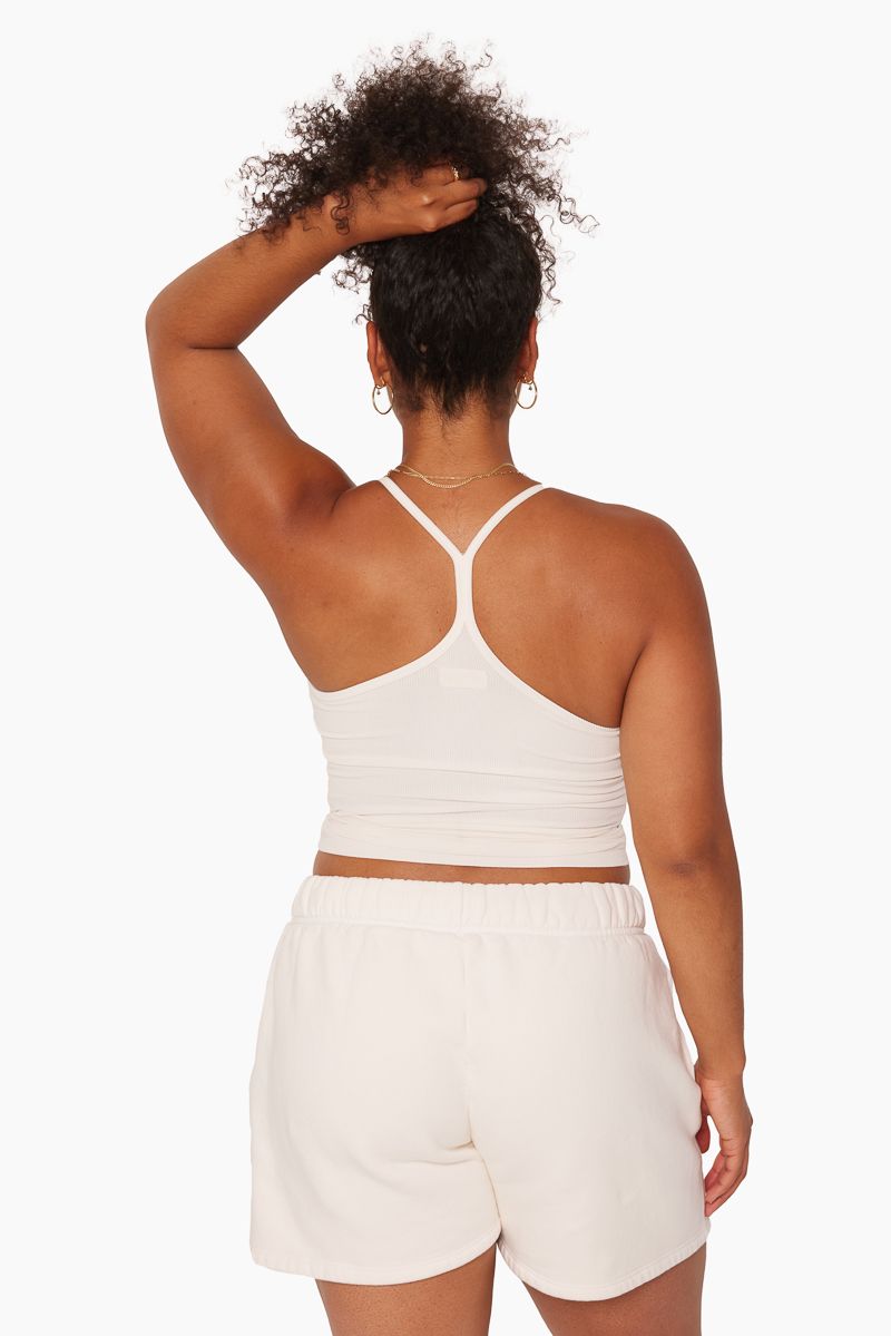RIBBED SCOOP RACER TANK - BLANC sold by SETactive product image thumbnail 2
