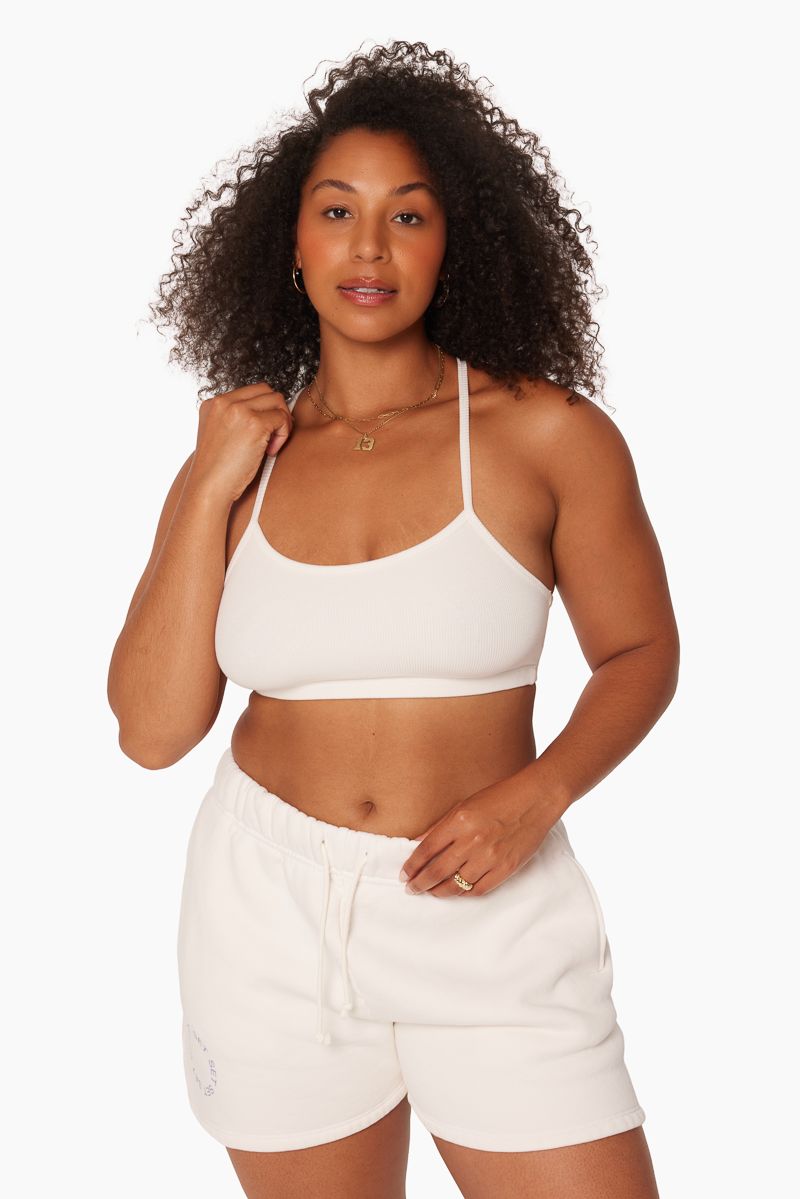 RIBBED RACER BRALETTE - BLANC sold by SETactive
