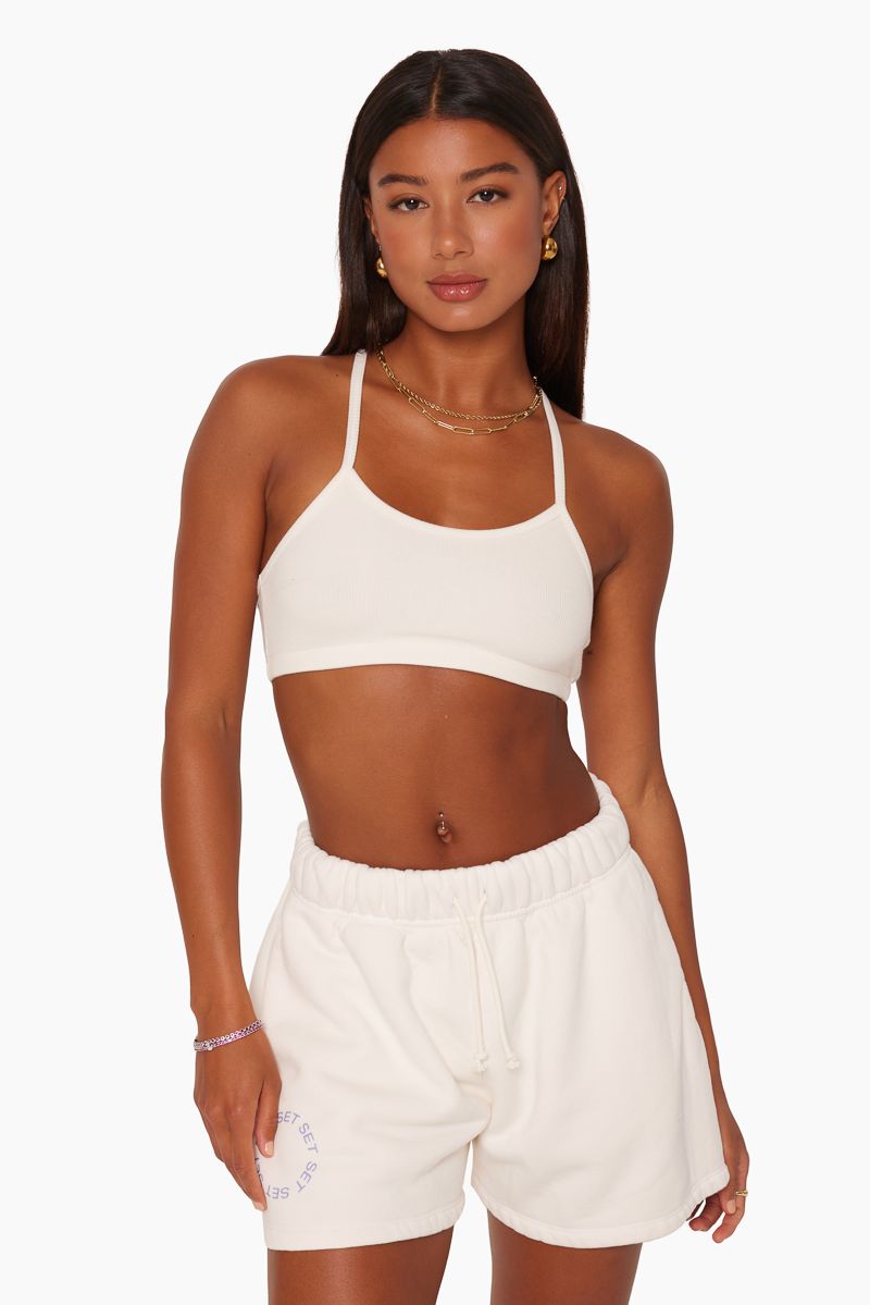 RIBBED RACER BRALETTE - BLANC sold by SETactive product image thumbnail 3