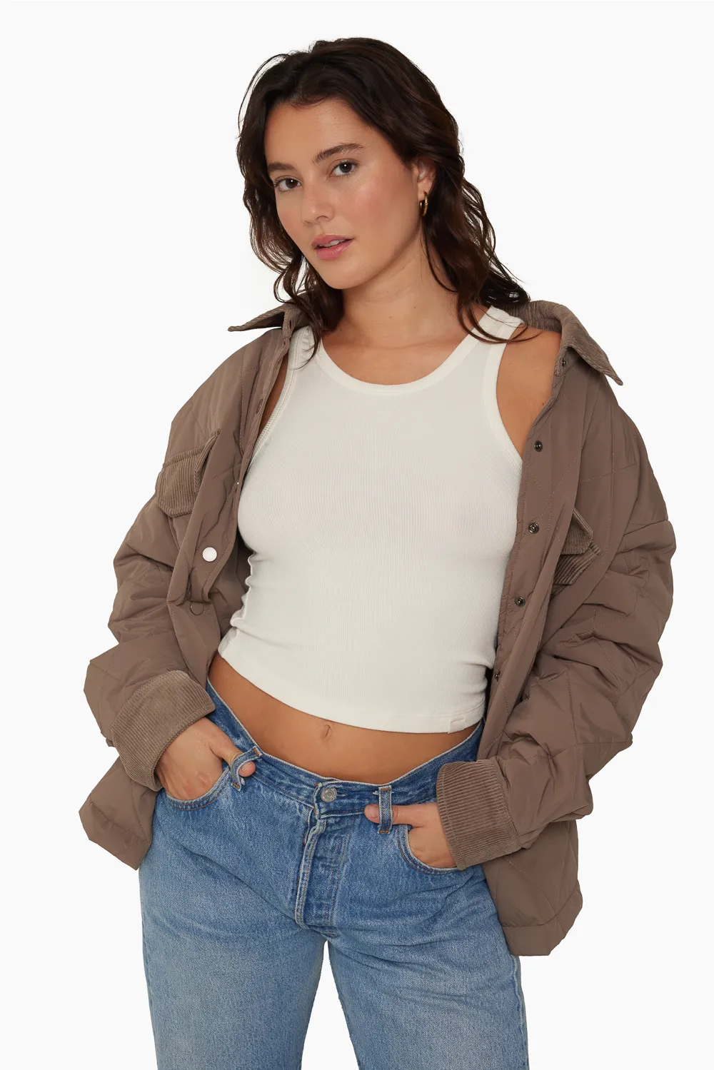 CORDUROY QUILTED CORDUROY JACKET - BARK sold by SETactive product image thumbnail 2