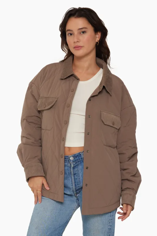 CORDUROY QUILTED CORDUROY JACKET - BARK sold by SETactive