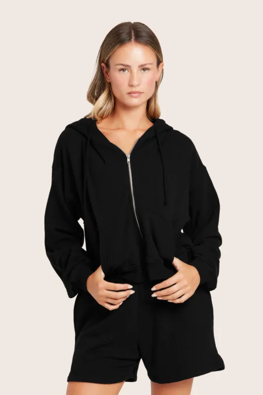 LIGHTWEIGHT SWEATS CLASSIC ZIP HOODIE - ONYX sold by SETactive