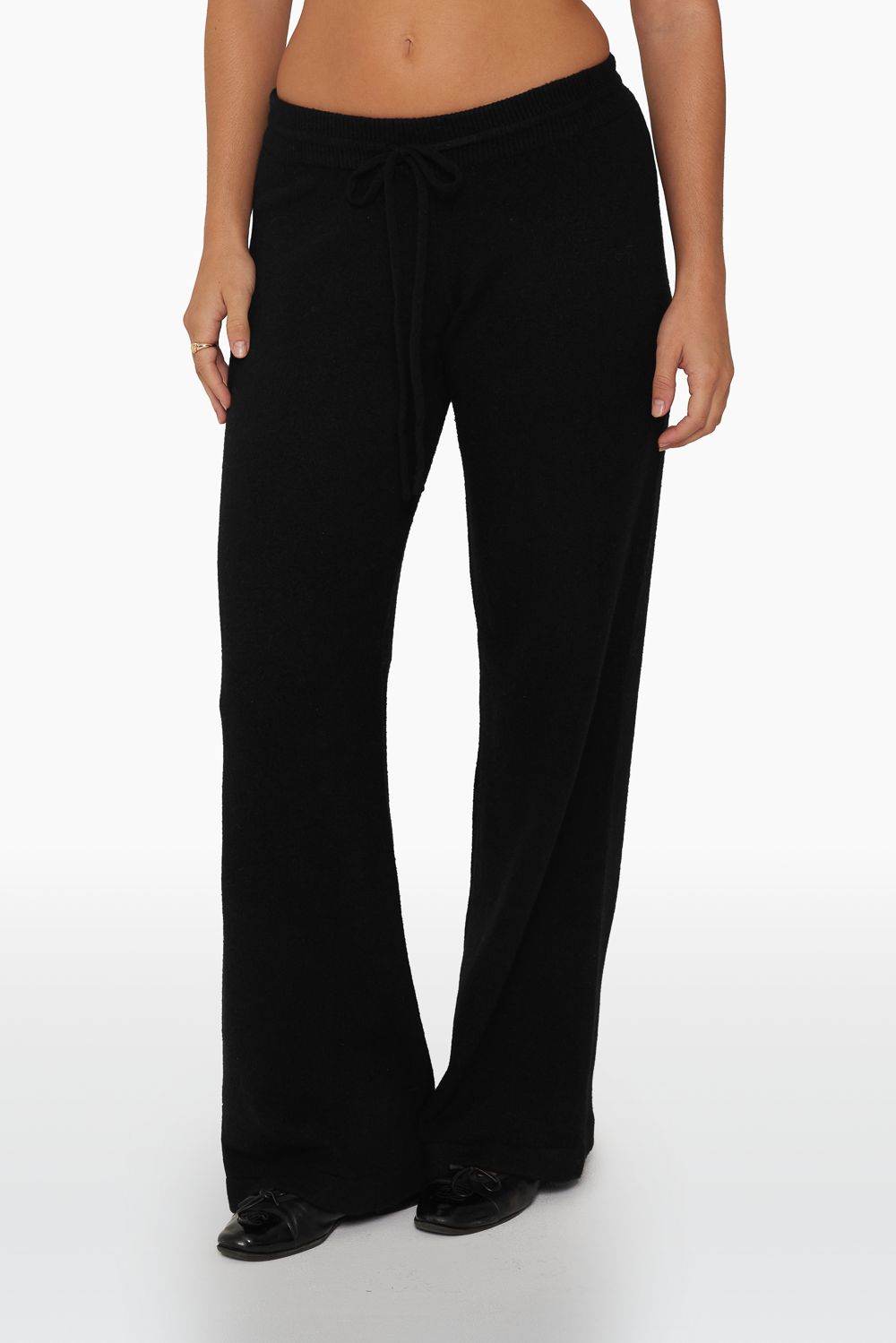 JERSEY KNIT RELAXED KNIT PANTS - ONYX sold by SETactive