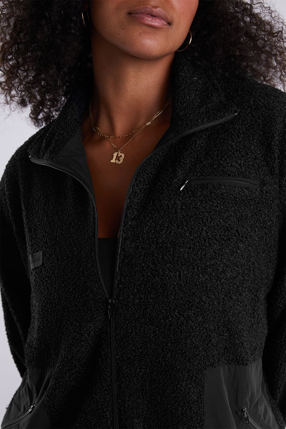 FLEECE BOYFRIEND JACKET - ONYX sold by SETactive product image thumbnail 3