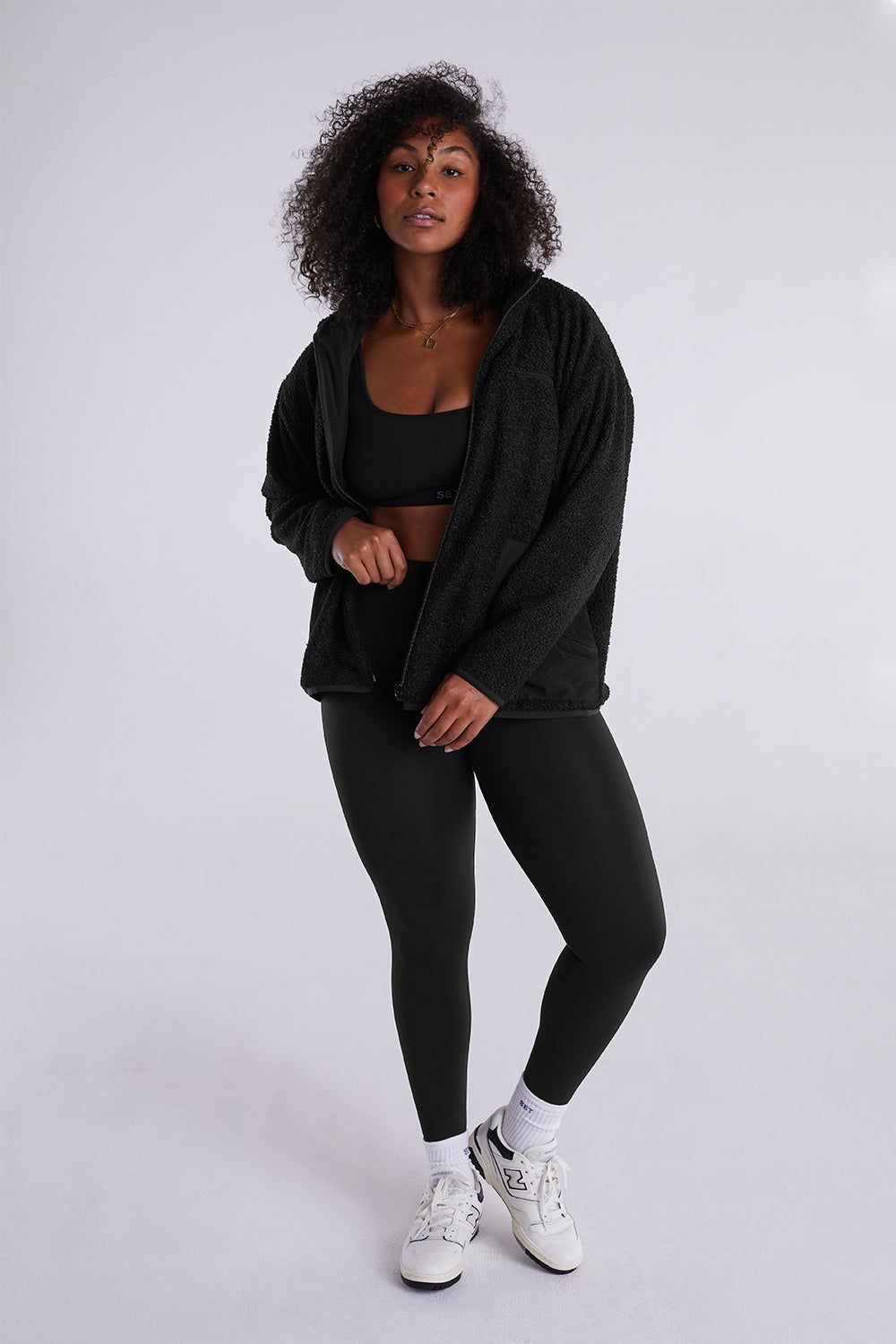 FLEECE BOYFRIEND JACKET - ONYX sold by SETactive product image thumbnail 2