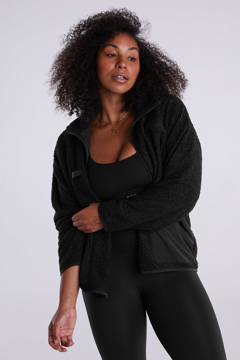 FLEECE BOYFRIEND JACKET - ONYX sold by SETactive