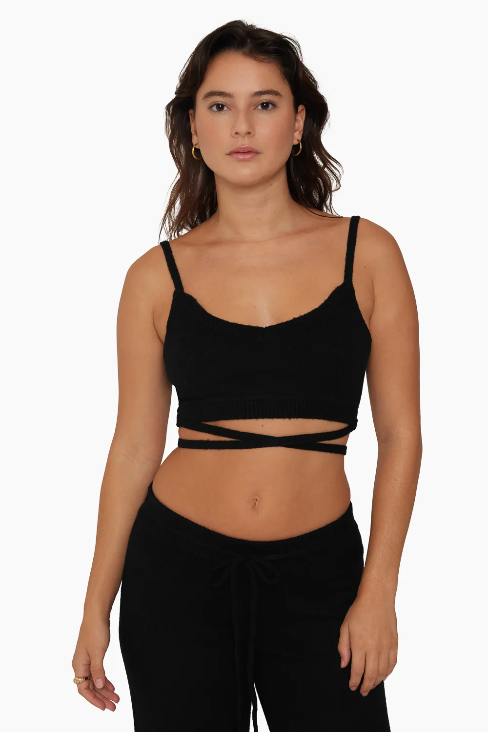 JERSEY KNIT WRAP BRALETTE - ONYX sold by SETactive
