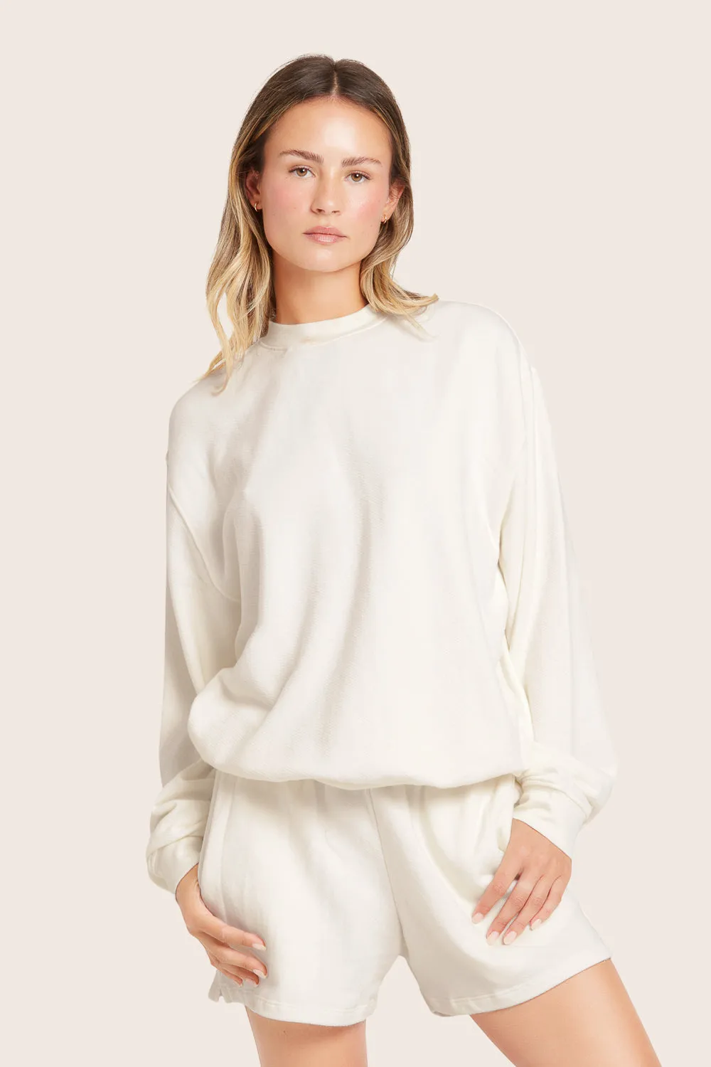 LIGHTWEIGHT SWEATS CLASSIC CREWNECK - BLANC sold by SETactive product image thumbnail 4