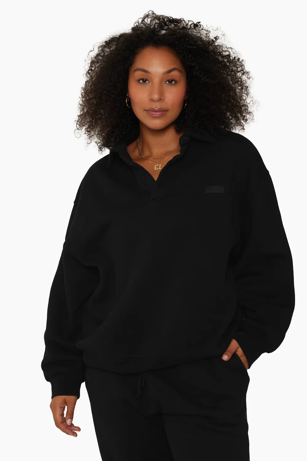 HEAVYWEIGHT SWEATS COLLARED SWEATSHIRT - ONYX sold by SETactive