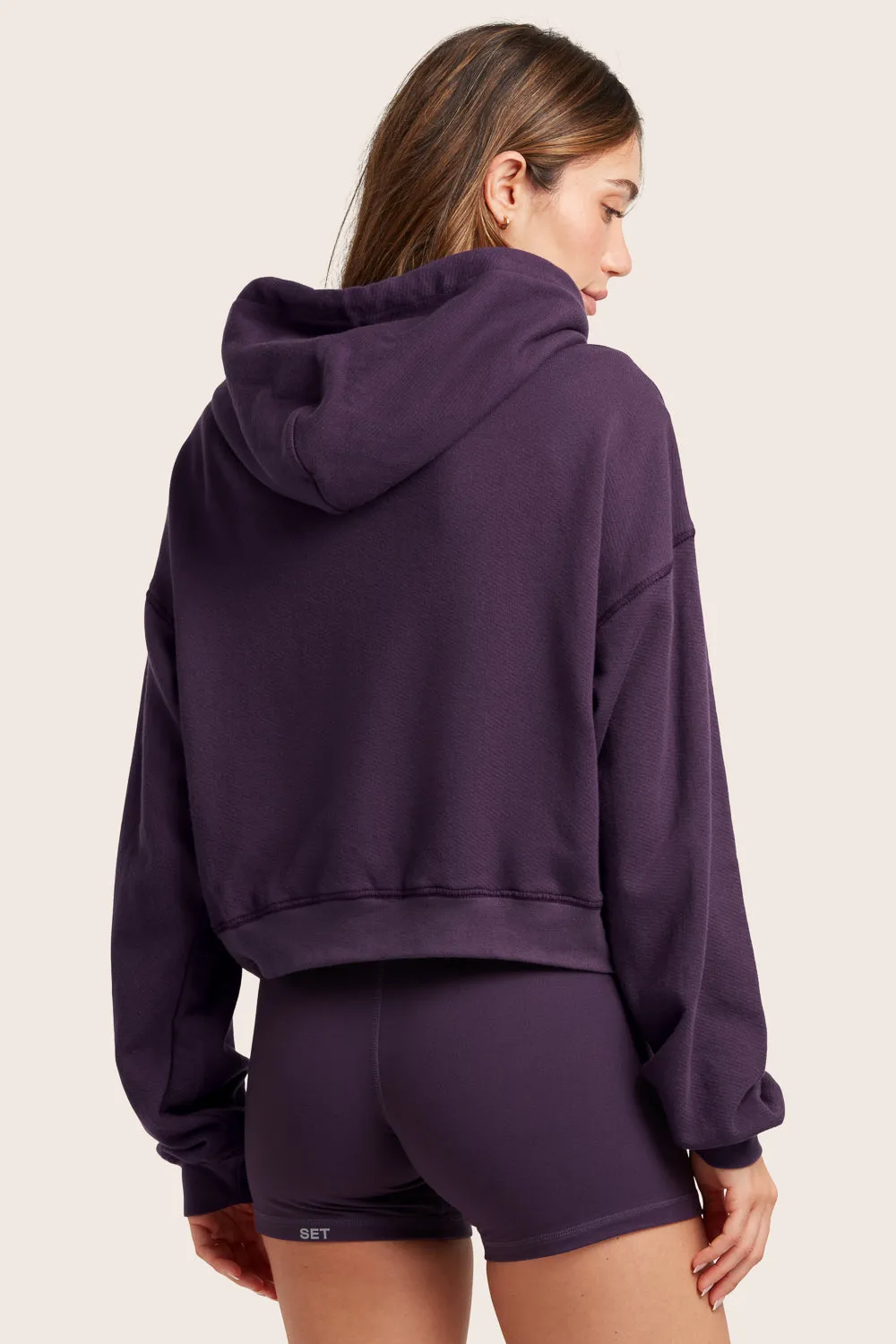 LIGHTWEIGHT SWEATS CLASSIC ZIP HOODIE - PLUM sold by SETactive product image thumbnail 2