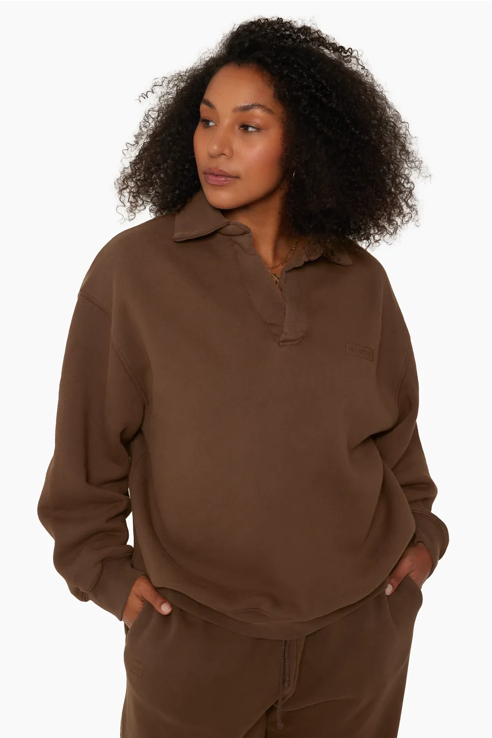 HEAVYWEIGHT SWEATS COLLARED SWEATSHIRT - BARK sold by SETactive product image thumbnail 2