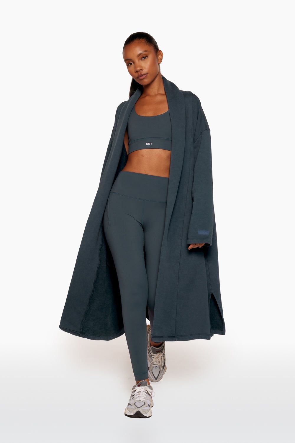 LONGLINE SWEATS CARDIGAN - INK sold by SETactive product image thumbnail 3