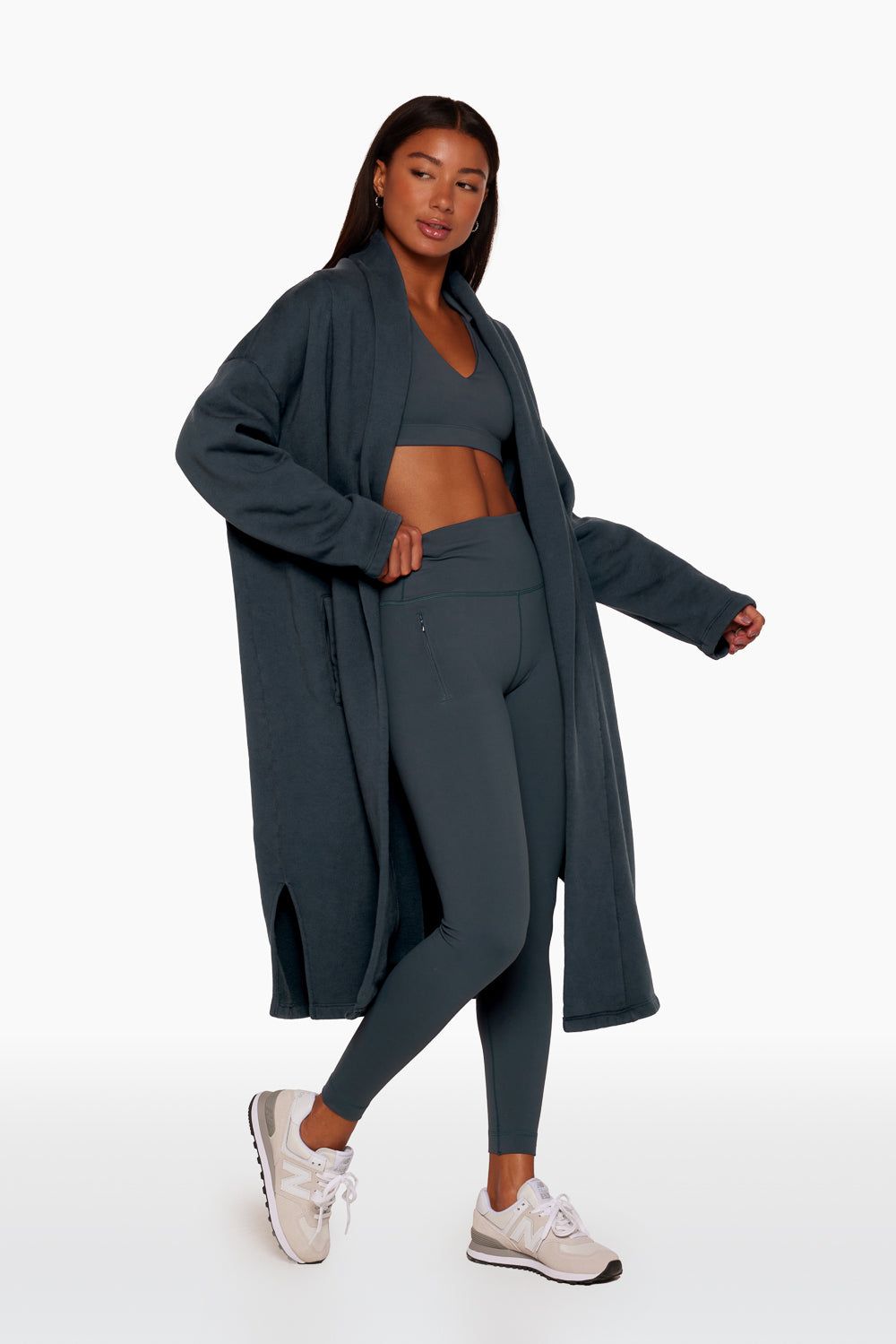 LONGLINE SWEATS CARDIGAN - INK sold by SETactive