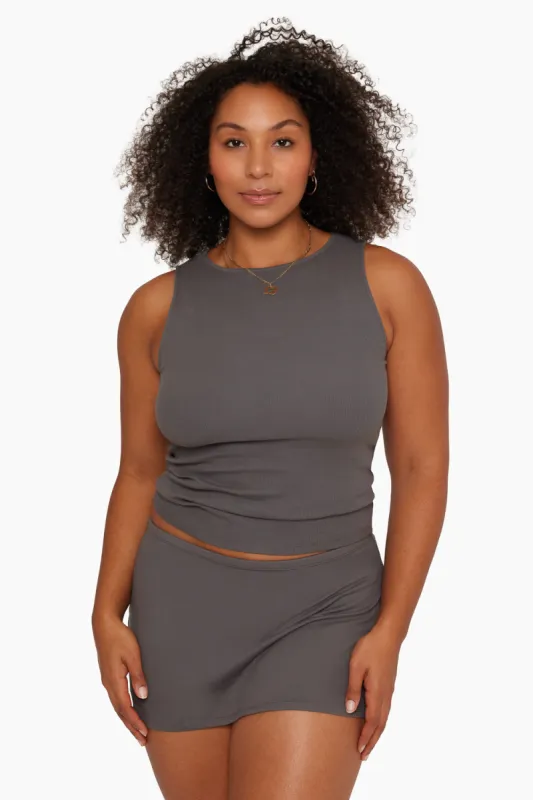 COTTON RIB RIBBED TANK - GRAPHITE made by SETactive