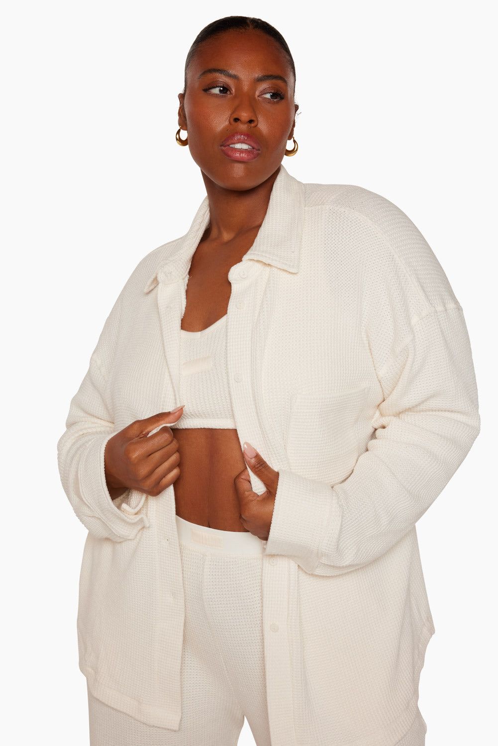 LOUNGE BUTTON DOWN - BLANC sold by SETactive