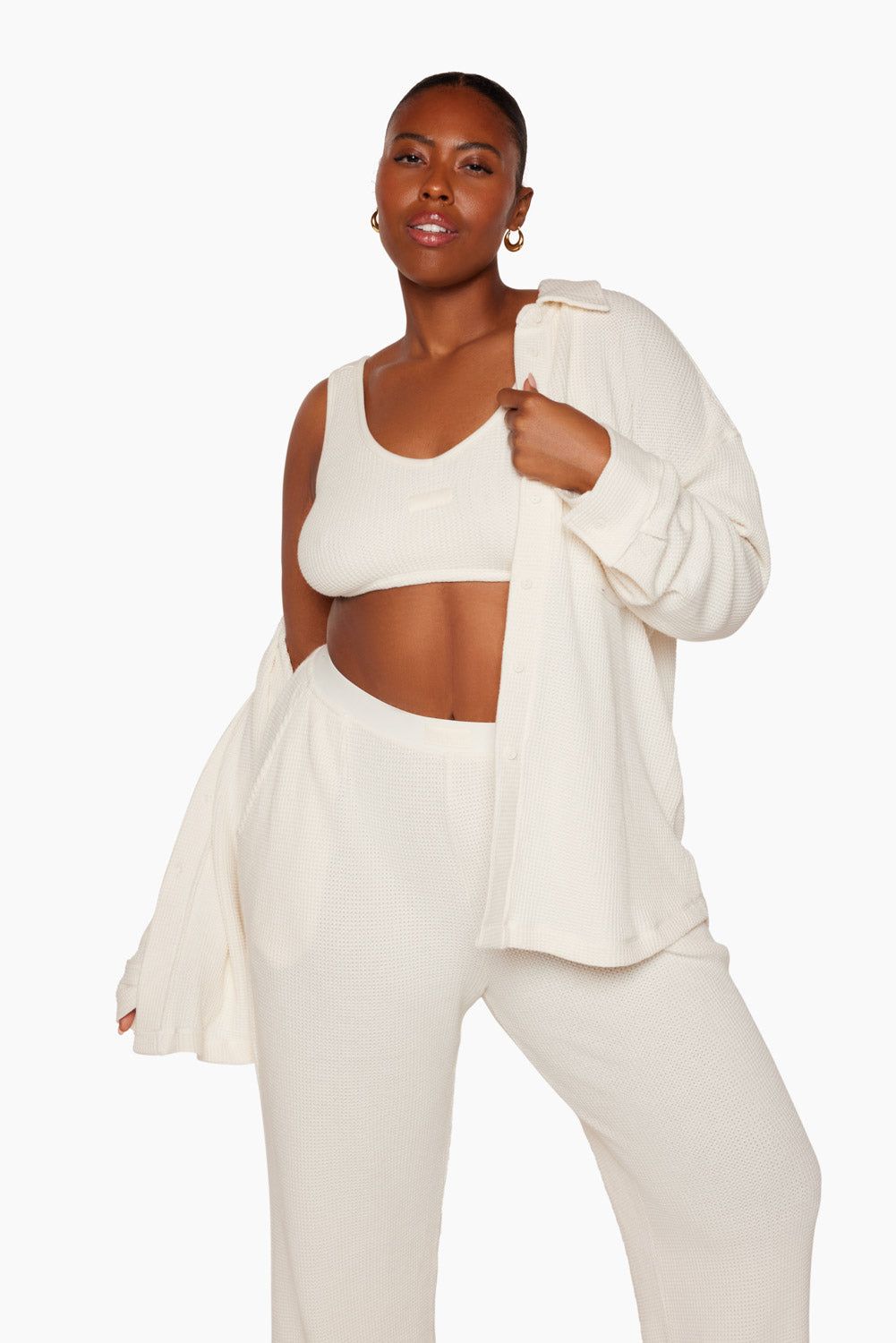 LOUNGE BUTTON DOWN - BLANC sold by SETactive product image thumbnail 3