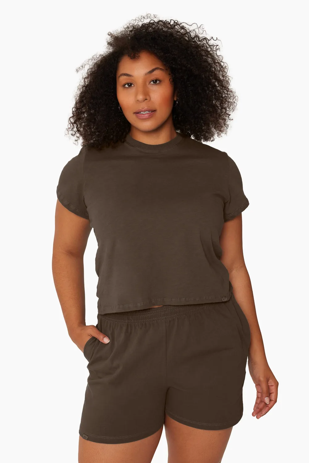 CLASSIC COTTON MID TEE - BROWNSTONE sold by SETactive