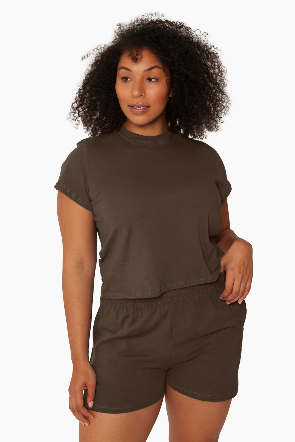 CLASSIC COTTON MID TEE - BROWNSTONE sold by SETactive product image thumbnail 3