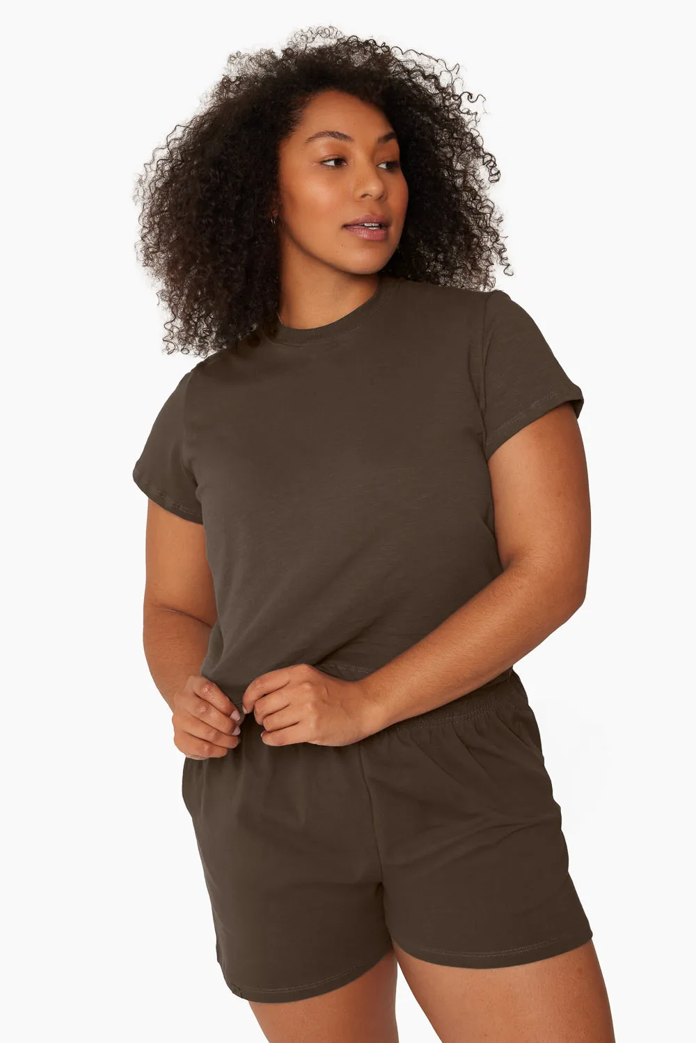 CLASSIC COTTON MID TEE - BROWNSTONE sold by SETactive product image thumbnail 4