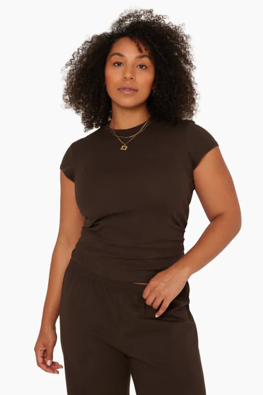 CLASSIC COTTON GIRLFRIEND TEE - ESPRESSO sold by SETactive