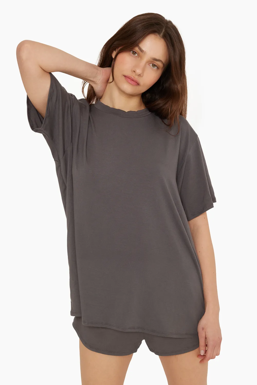 SLEEP JERSEY OVERSIZED BOYFRIEND SLEEP TEE - GRAPHITE sold by SETactive product image thumbnail 3