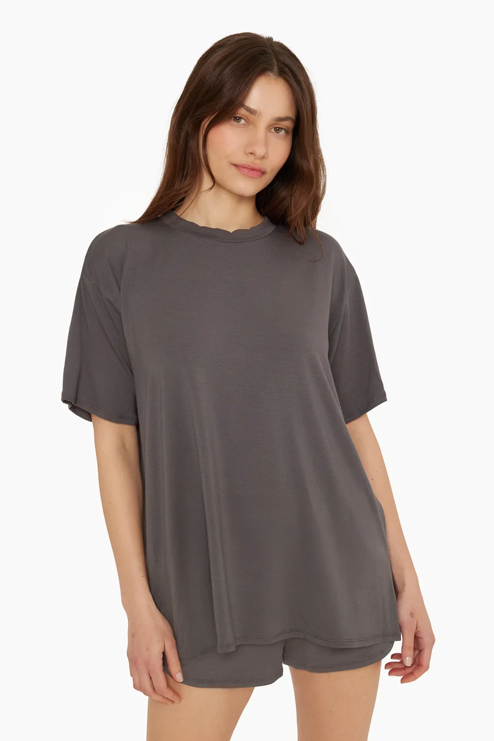 SLEEP JERSEY OVERSIZED BOYFRIEND SLEEP TEE - GRAPHITE sold by SETactive