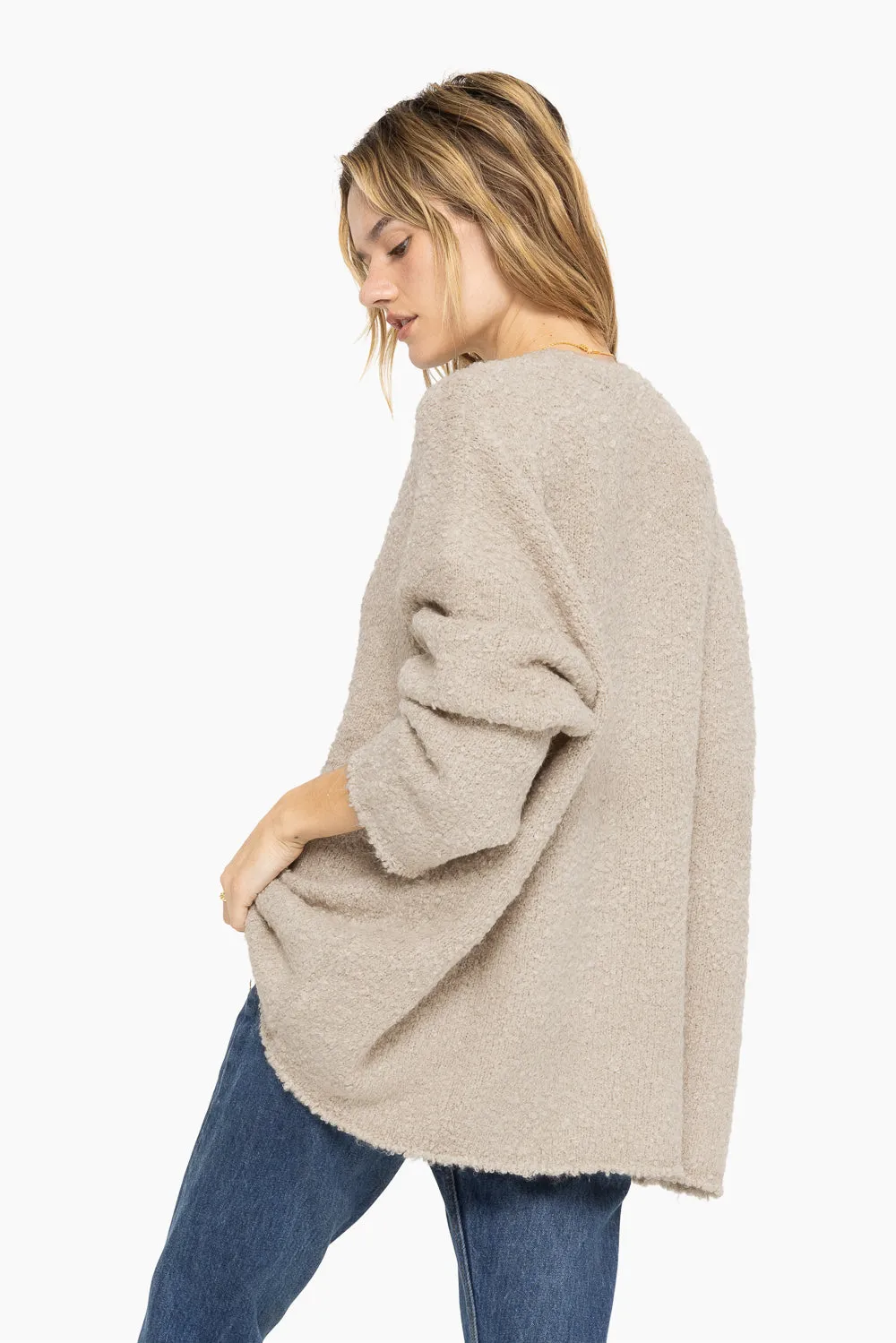 BOUCLÉ OVERSIZED CREWNECK SWEATER - OAT sold by SETactive product image thumbnail 2