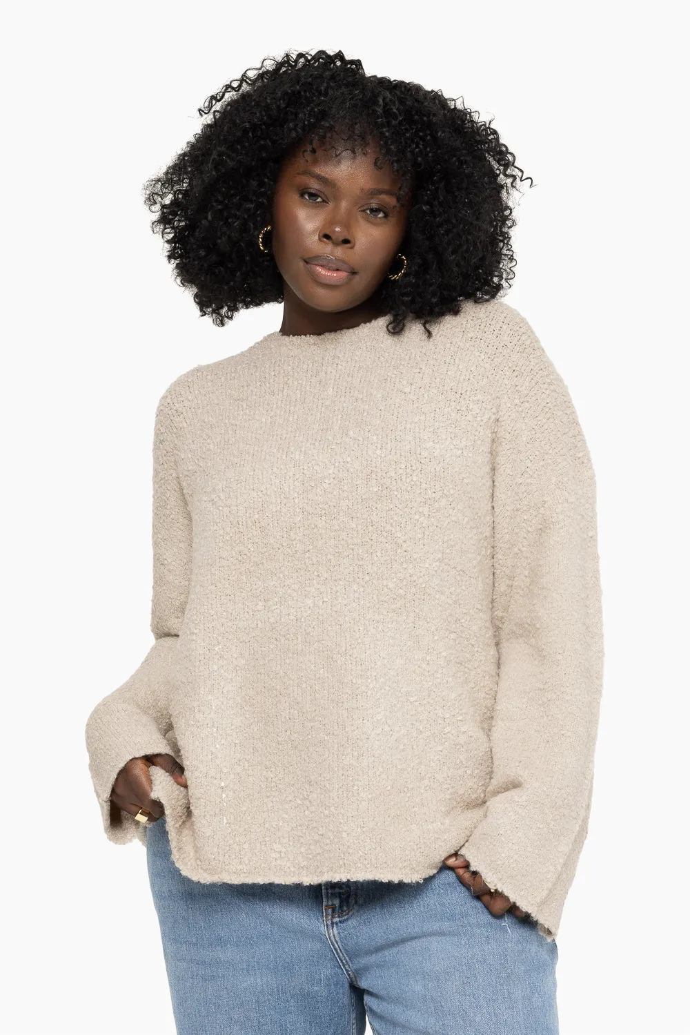 BOUCLÉ OVERSIZED CREWNECK SWEATER - OAT sold by SETactive product image thumbnail 4