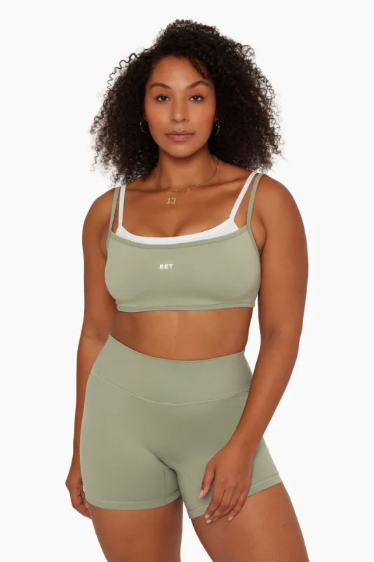 FORMCLOUD™ DOUBLE SCOOP BRA - MOSS made by SETactive