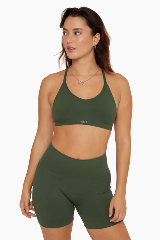 SCULPTFLEX® REMIX RIBBED V BRA - WILLOW sold by SETactive