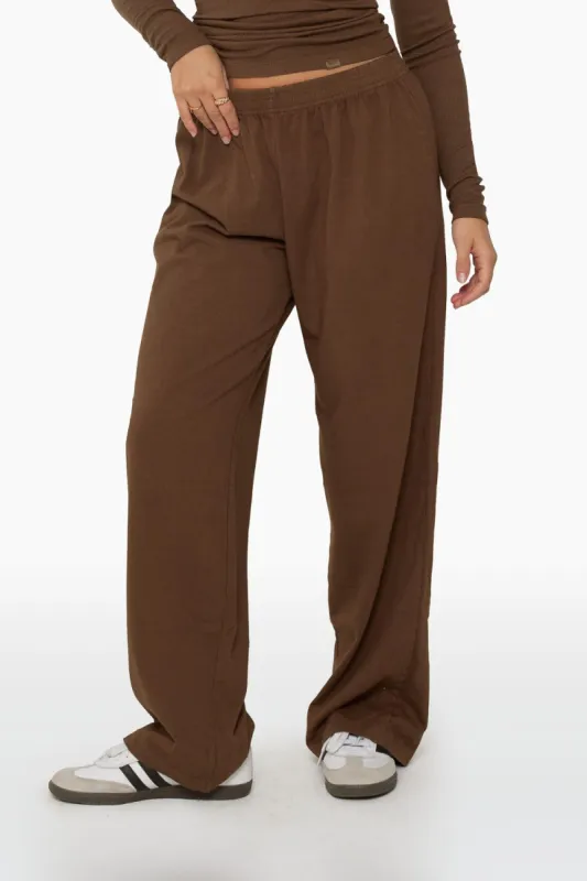 HEAVY COTTON EASY PANTS - BARK sold by SETactive