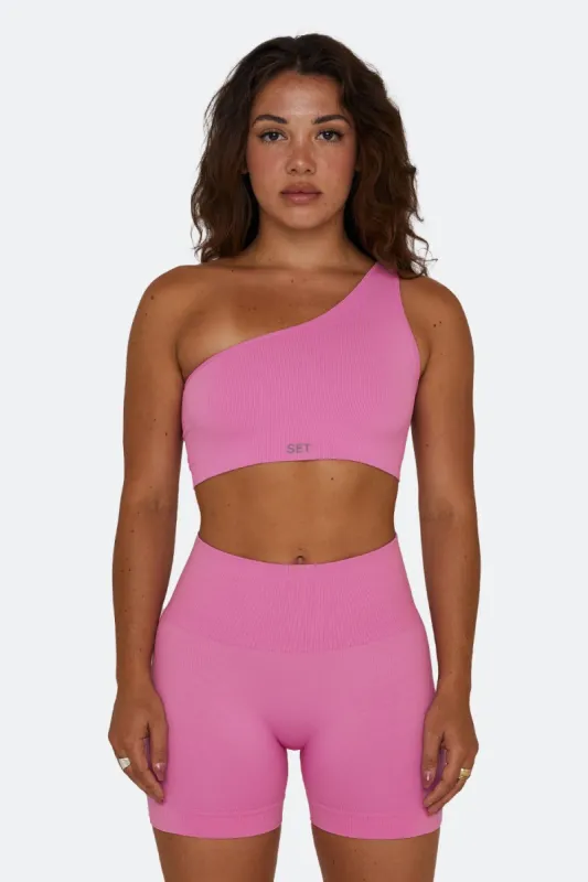 SCULPTFLEX® RIBBED ONE SHOULDER BRA - FLAMINGO sold by SETactive